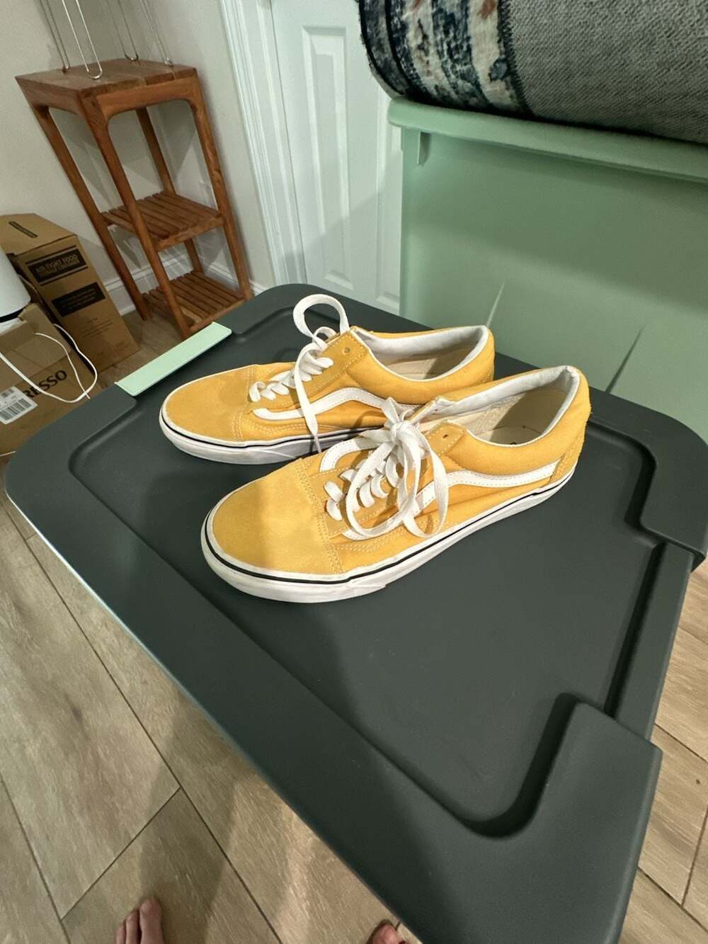 Woman’s Vans Old Skool Golden Glow Canvas and Suede Skate Shoes